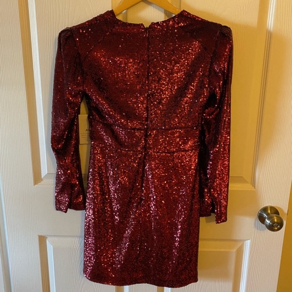 NWT A.L.C. Mara Sequin Red Dress - Picture 5 of 6